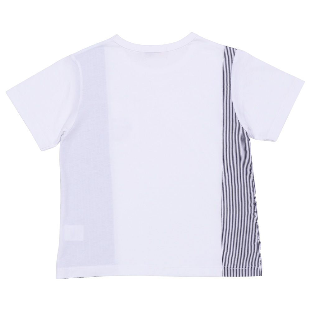 100 % cotton striped pattern T -shirt Off White back