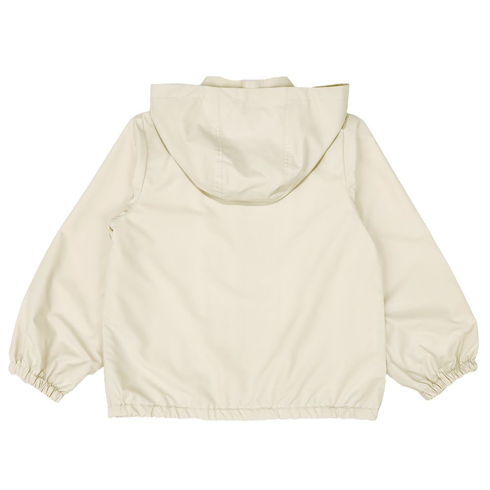 Food removable frill hoodie Beige back
