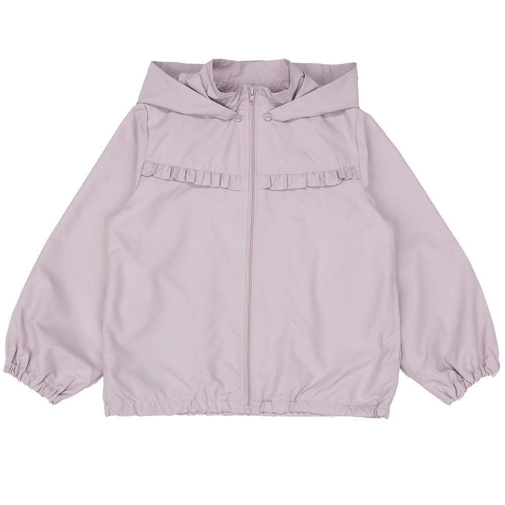 Food removable frill hoodie Purple front