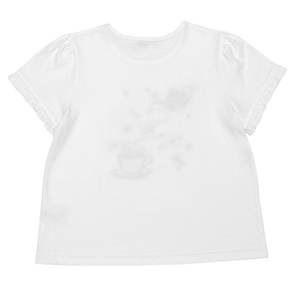 100 % cotton tea cup embroidery T -shirt Off White back