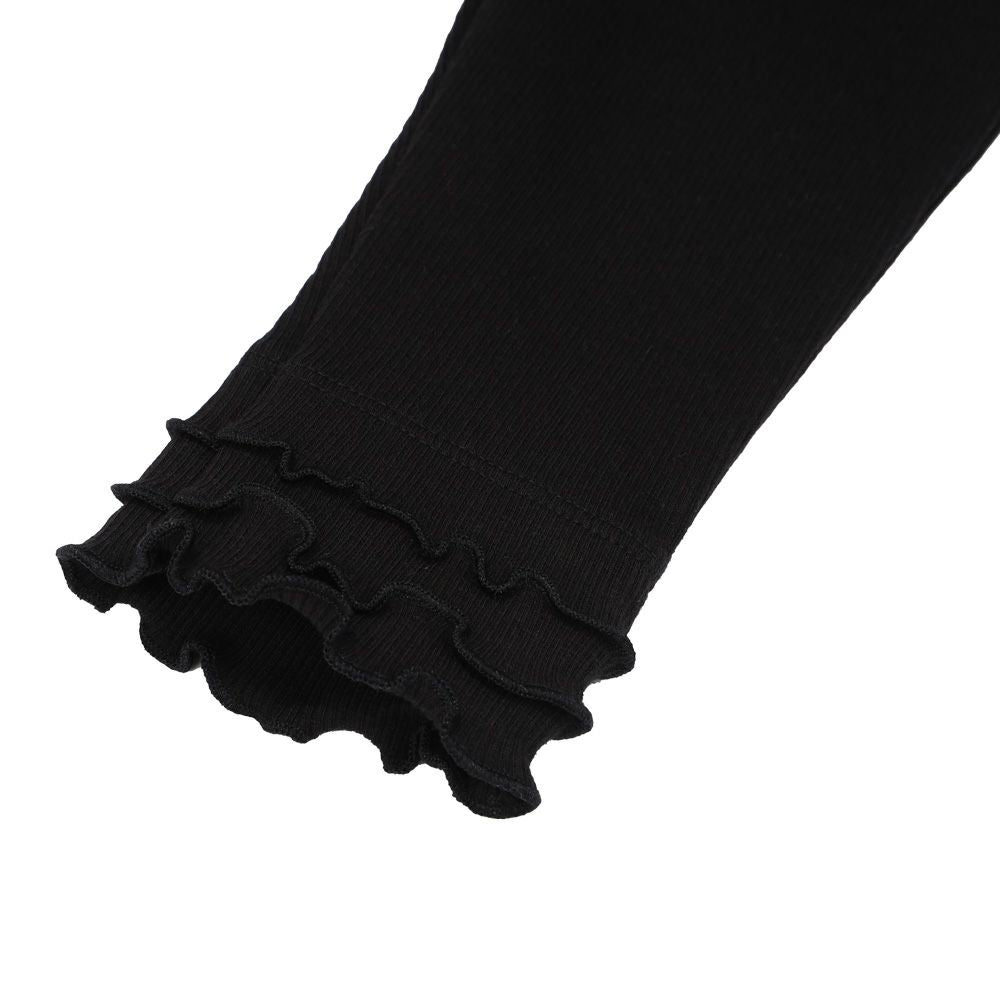 Baby size frill 7 minutes length leggings Black Design point 1