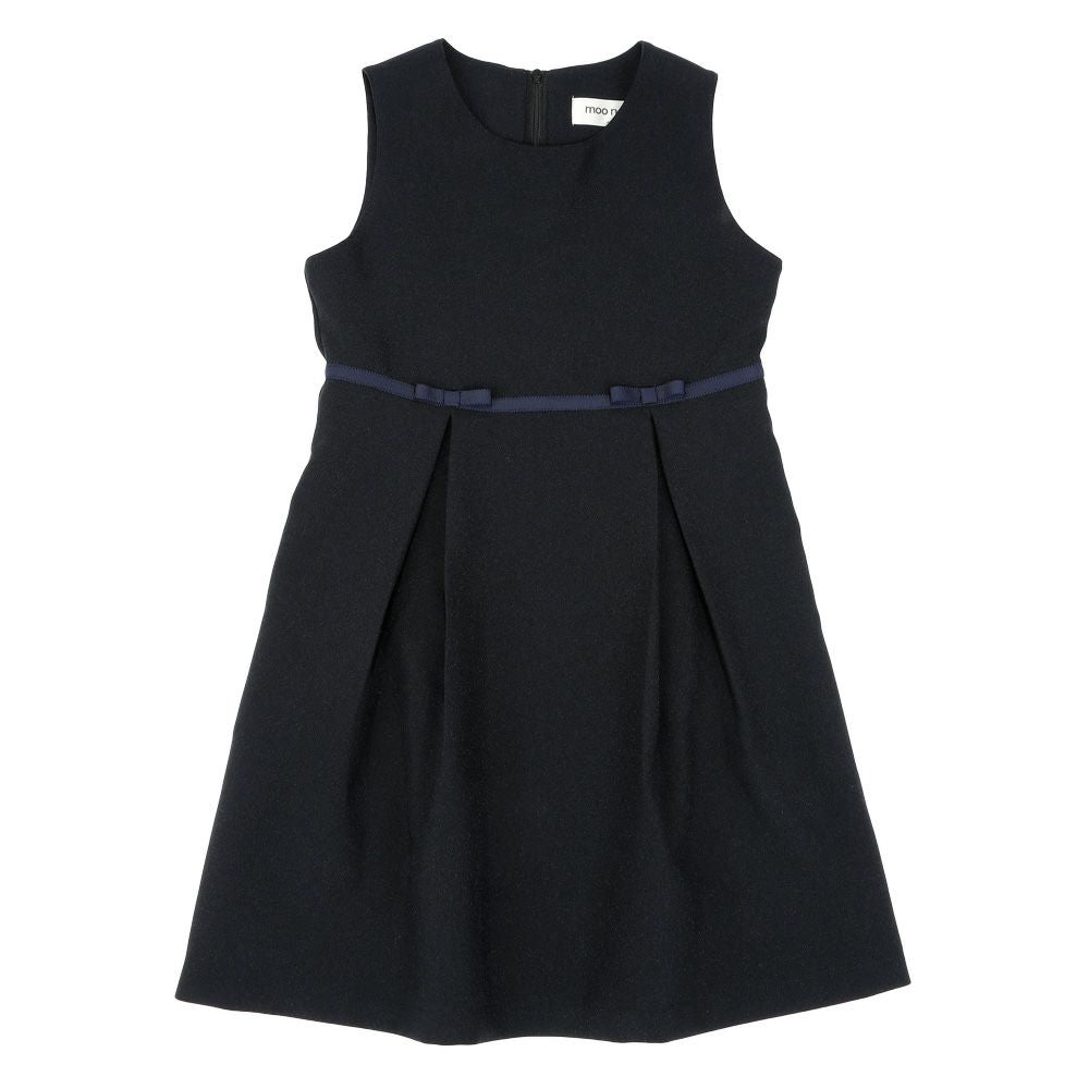 Dress with ribbon made in Japan Navy front