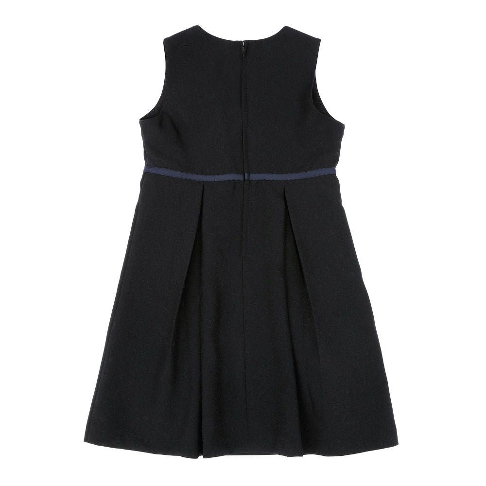 Dress with ribbon made in Japan Navy back
