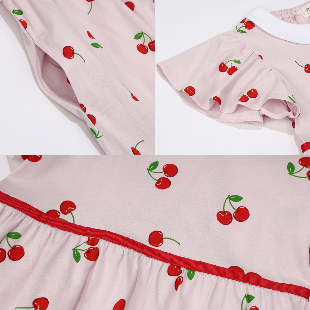 Cherry with collar dress Pink Design point 1