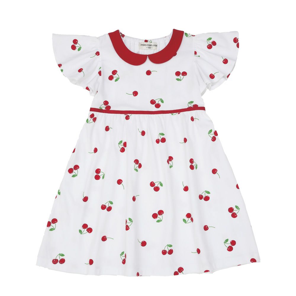 Cherry with collar dress Off White front