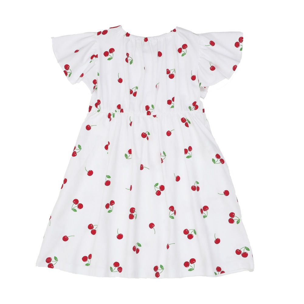 Cherry with collar dress Off White back