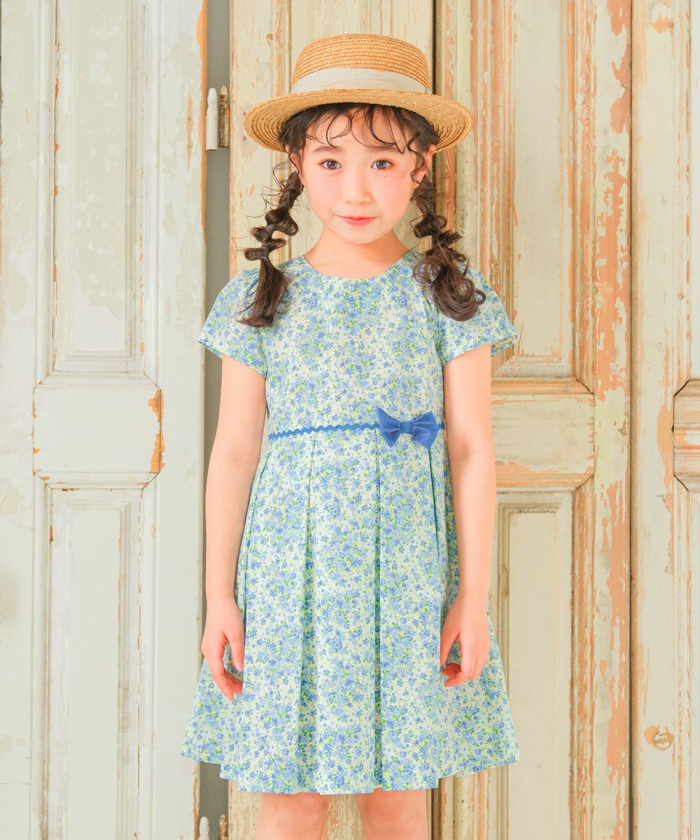 Japanese cotton 100 % small floral pleated dress  MainImage