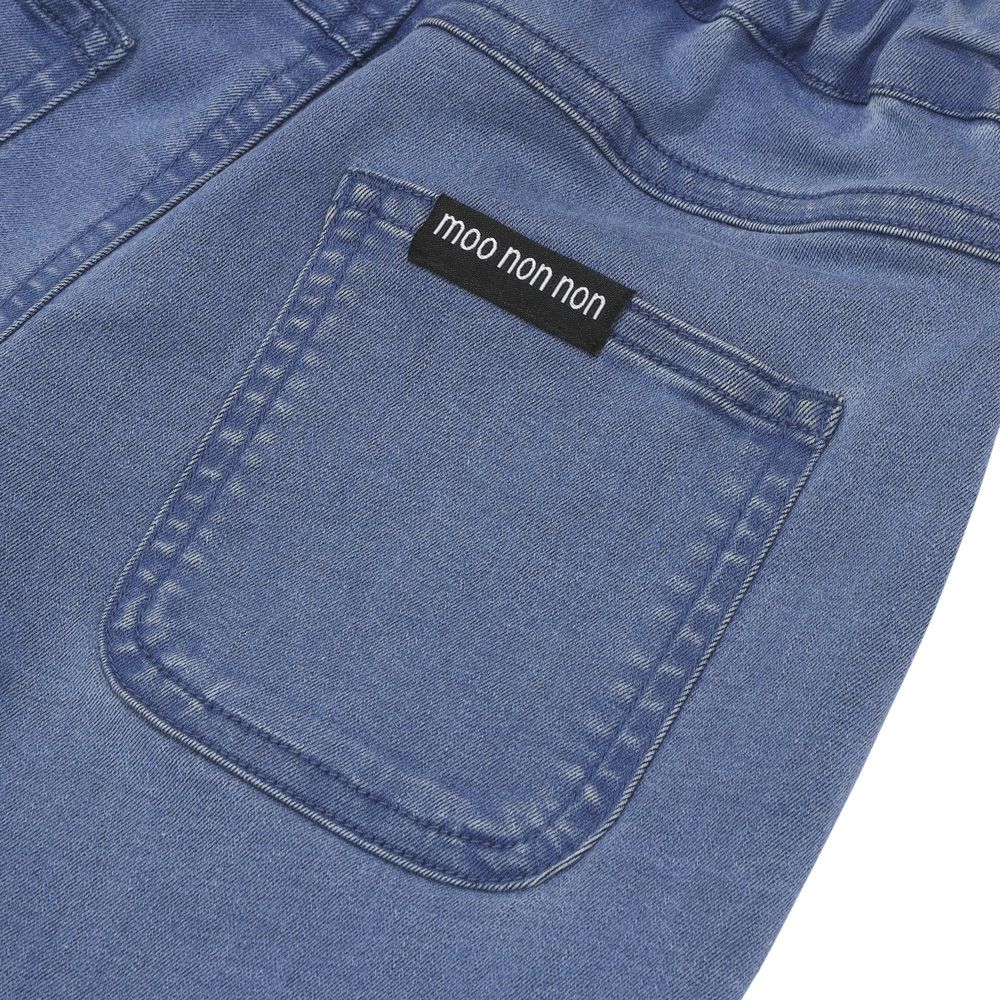 Half pants with stretch denim pockets Blue Design point 1