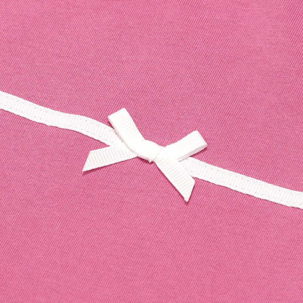 100 % cotton note ribbon frill Pink Design point 1