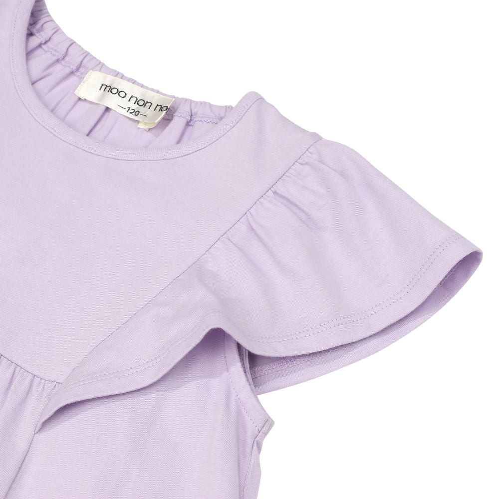綿100％ 音符 リボン付き Aライン Tシャツ Purple Design point 2